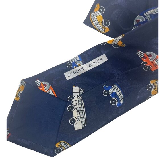 A. Rogers Mens Neck Tie School Buses Escuela Teacher Novelty Transportation Gift - Picture 3 of 4